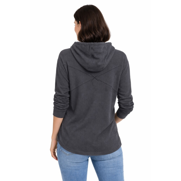 The North Face Waffle Knit Hoodie Women’s Small Gray Hooded Pullover - Picture 2 of 7